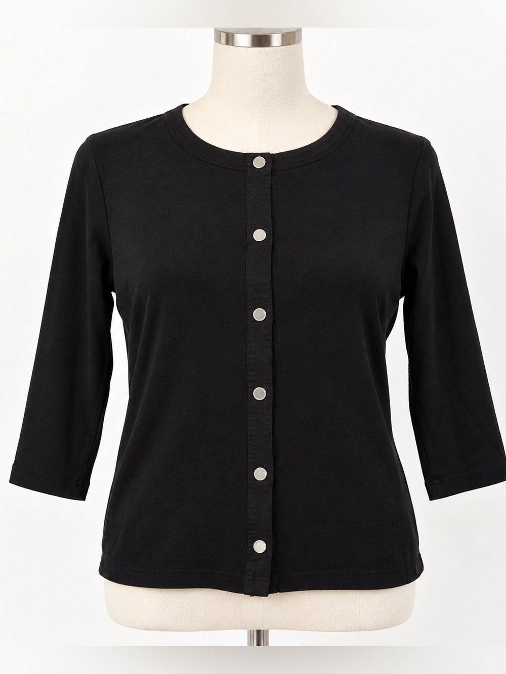 Fresh Produce Black Snap-Front Cardigan Top